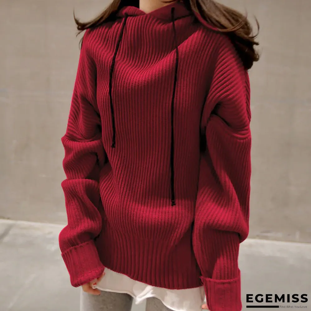 Boat Neck Knitted Long Sleeve Sweater | EGEMISS