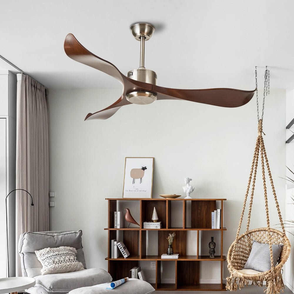 Wooden Ceiling Fans With LED Lights Remote Control