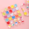 100PCS Colorful Smiley Heart Round Acrylic Beads DIY Jewelry