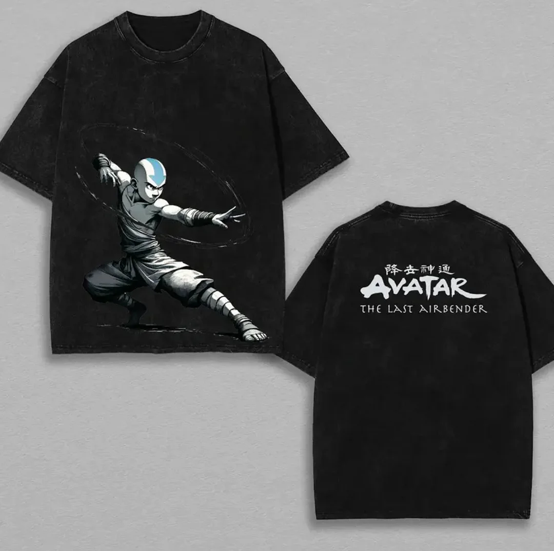 Avatar The Last Airbender Printed Unisex Washed T-Shirt