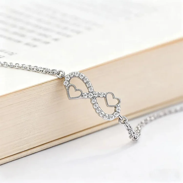 For Daughter - Always Keep Me In Your Heart Infinity Double Hearts Bracelet