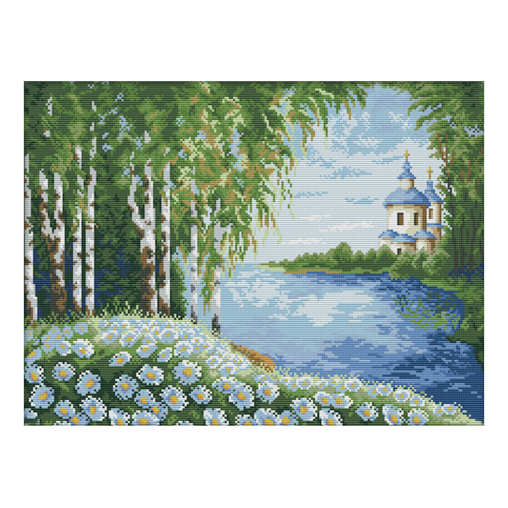 

Birch Forest - 14CT Stamped Cross Stitch - 48*37CM, 501 Original