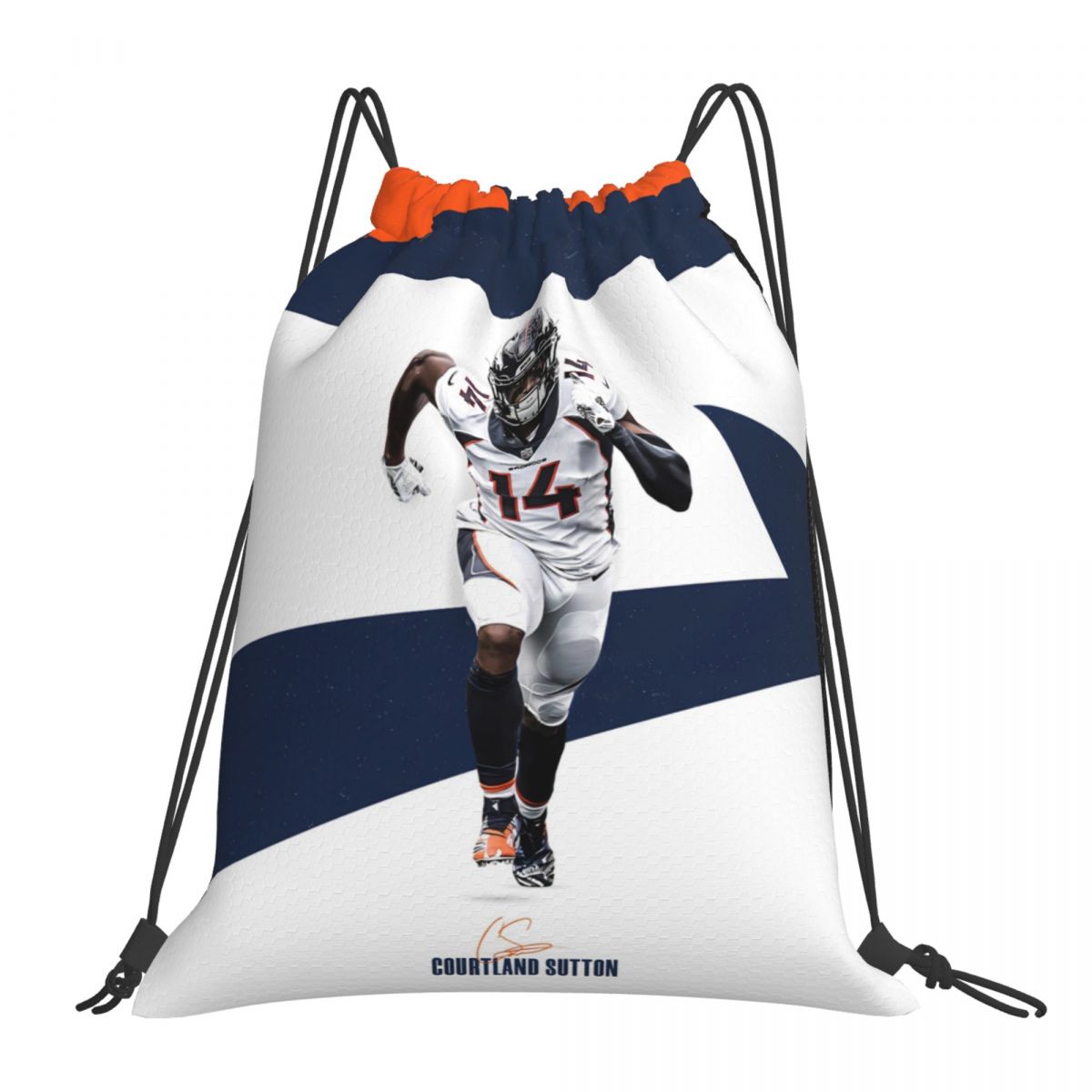 Denver Broncos Courtland Sutton Foldable Sports Gym Drawstring Bag