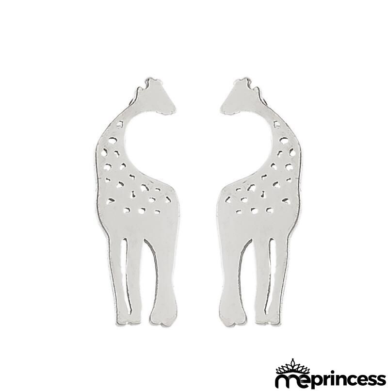 Women Fashion Hollow Eagle Owl Snake Dolphin Bee Giraffe Elephant Dog Cat Rabbit Fish Bird Penguim Stainless Steel Stud Earrings
