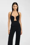 Noir Halo Cut-Out Halter Top