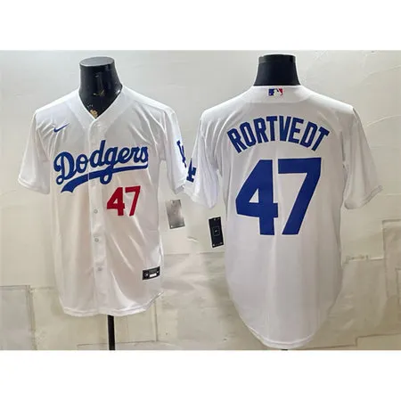 Men's Los Angeles Dodgers #47 Ben Rortvedt White Home Cool Base Jersey