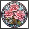 Flower Glass Painting - 11CT Stamped Cross Stitch 40*40cm/15.75*15.75in(glass painting cross stitch) tapestrymarket