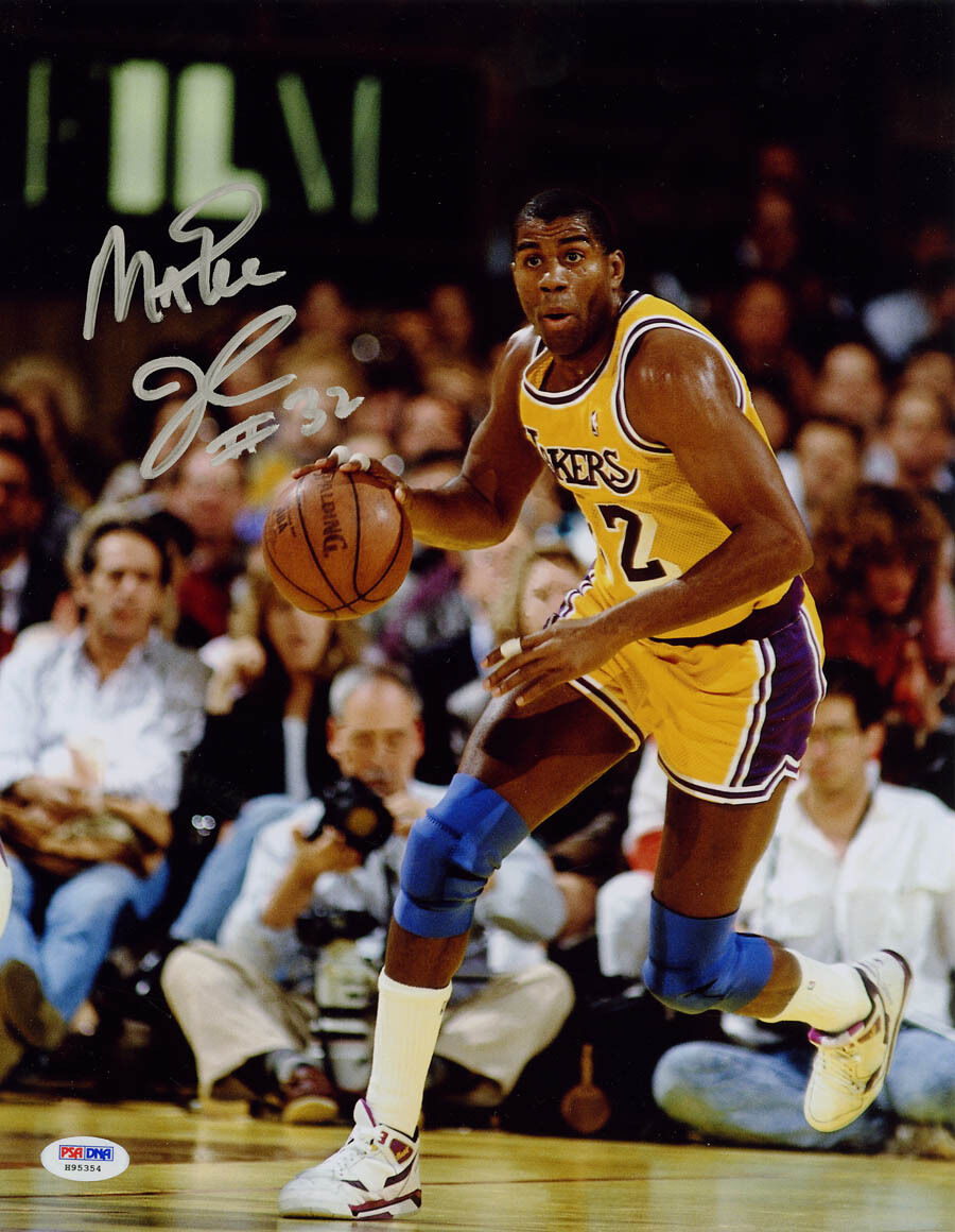 Magic Johnson SIGNED 11x14 Photo Poster painting Los Angeles LA Lakers PSA/DNA AUTOGRAPHED HOF