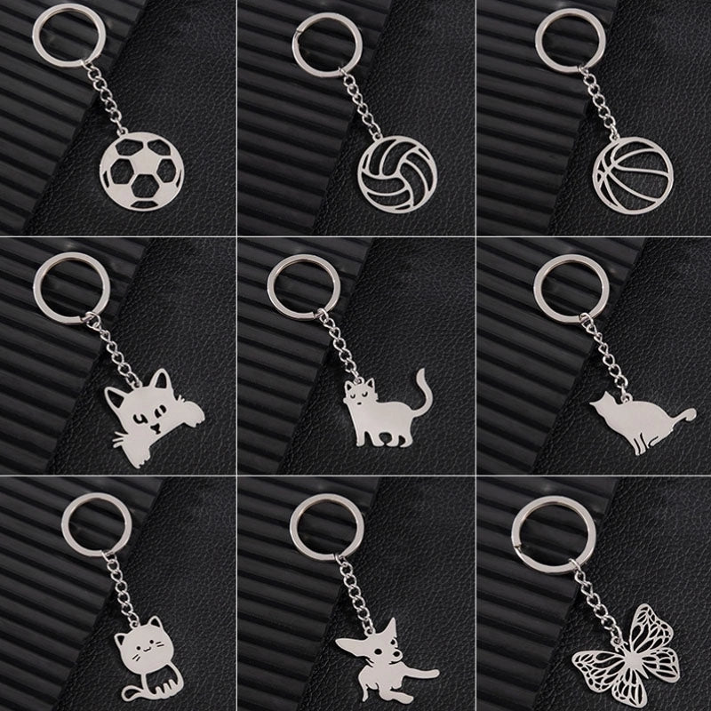 Elegant Hip-Hop Rock Animal 201 Stainless Steel Keychain