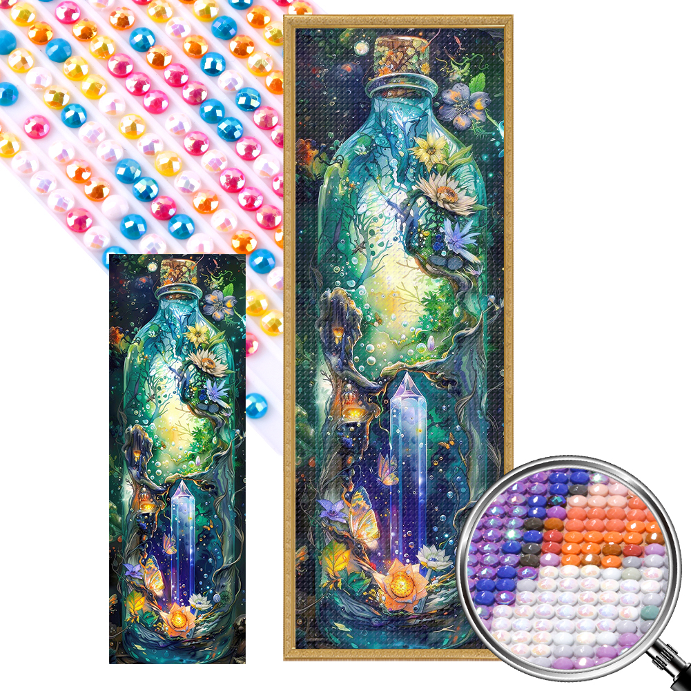 Nature Crystal Bottle 30*90cm(picture) full round drill diamond painting with 3 to 5 colors of AB drills
