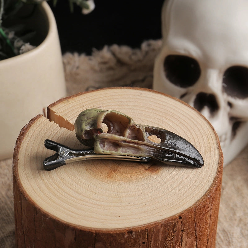 Halloween Novelty Crow Skull Resin Party Festival Hairpin