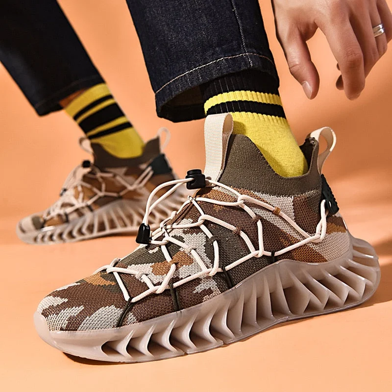 Vstacam New Blade Sock Shoes Men Hard-Wearing Casual Sneakers Women Height Increasing Chunky Footwear Flying Weaving Breathable