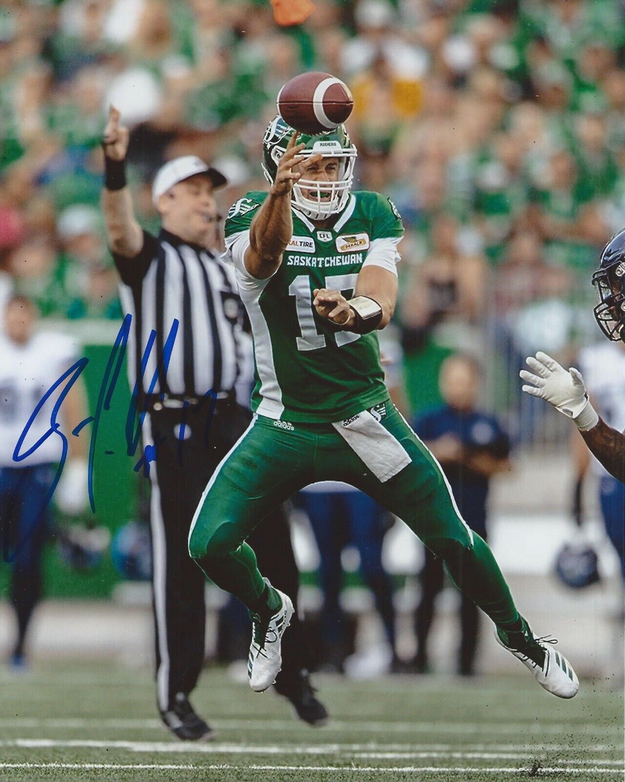 Zach Collaros Signed 8x10 Photo Poster painting Saskatchewan Roughriders Autographed COA B