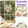 Lily Rose Cross DIY Diamond Painting Pendant Single Sided Drill 24cm