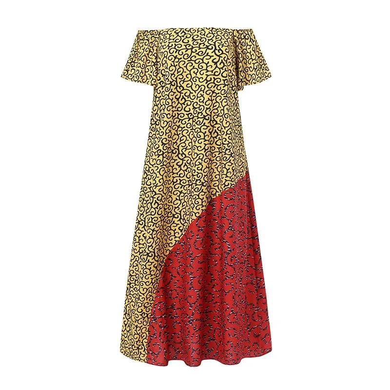 Women Dress 2022 Summer VONDA Party Off Shoulder Lace Pleated Dresses Casual Shorts Sleeve Bohemian Vestidos Women Clothing