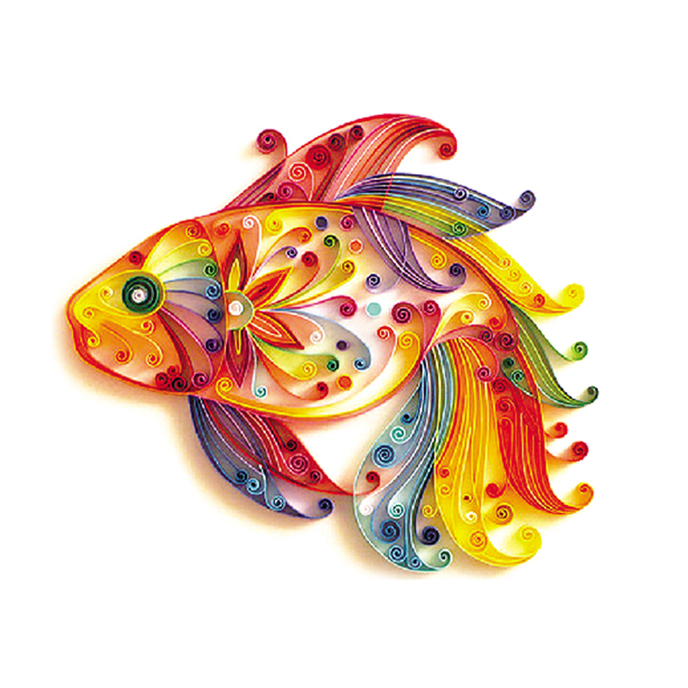 Koi Fish 5mm Quilted Paper Stripes Tool Set DIY Quilling Paper Painting Kit
