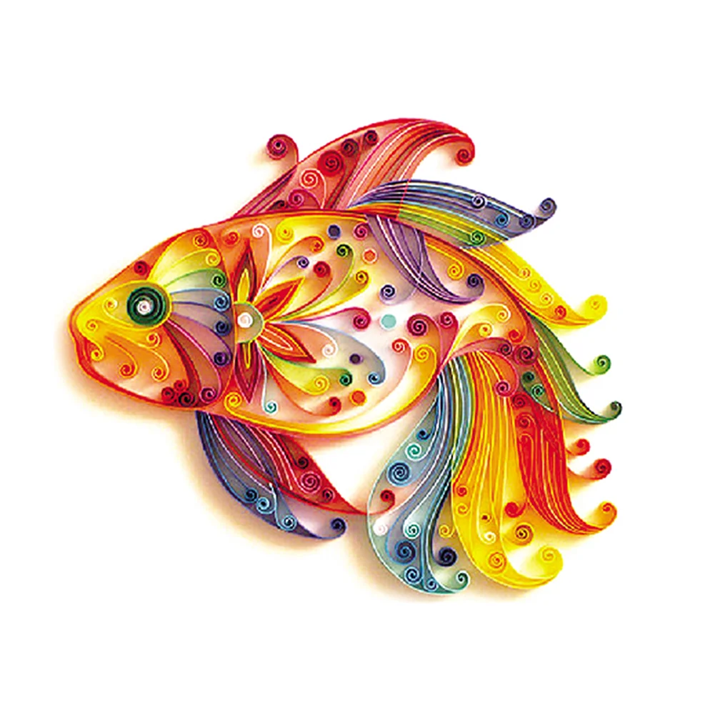 DIY Quilling Paper Painting Kit Koi Fish Handmade Craft