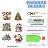 (US Local)6PCS  Christmas DIY Diamond Painting Keychain Diamond Art Kits Keyrings