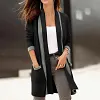 Fashion Mid-Length Long Sleeve Pocket Coat