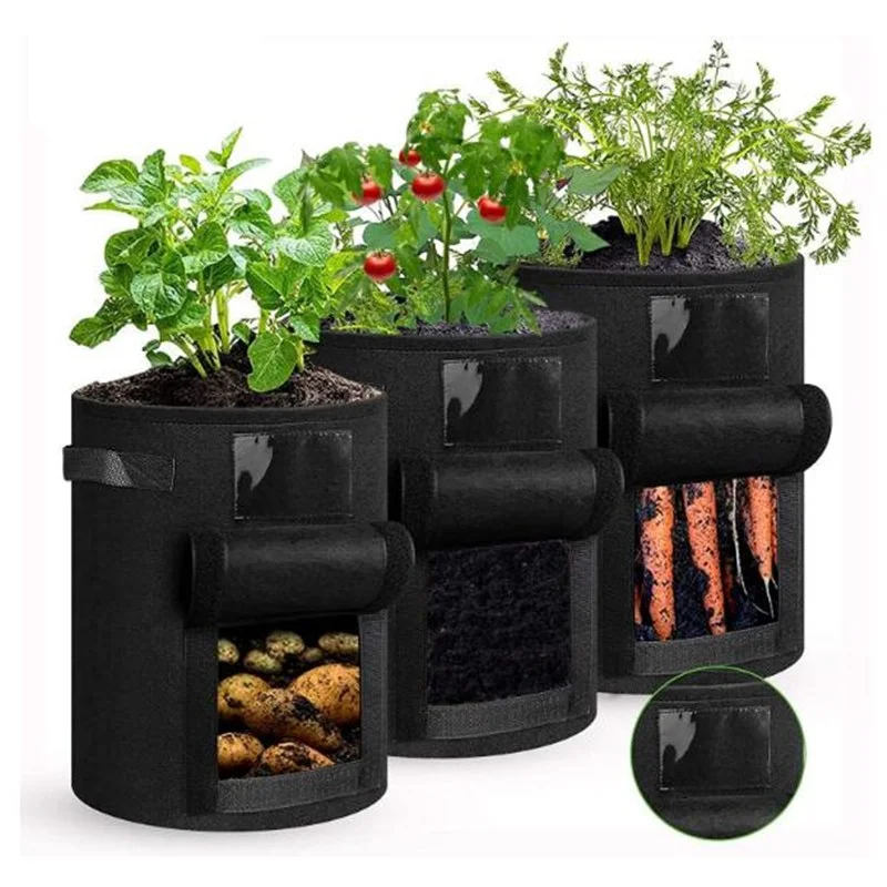 shengda wei set of 3 potato plant bags 7 gallons plant bag with handles