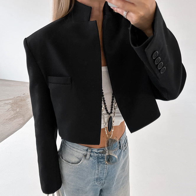 Aiertu queen of hearts costume High-End Small Stand Collar Fashion Short Coat Autumn and Winter Niche Suit Top aiertu