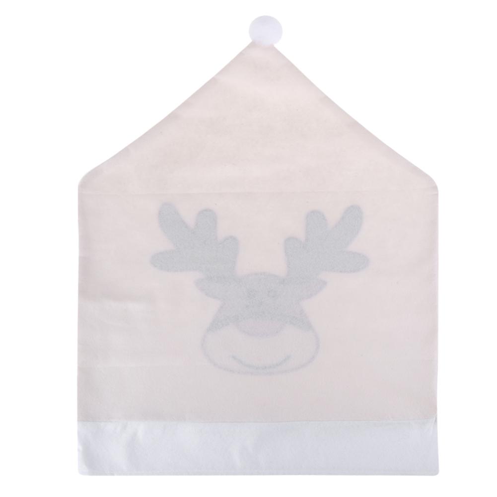 

Cartoon Embroidered Deer Hat Chair Covers Christmas Decor Chair Xmas Cap, 6pcs, 501 Original