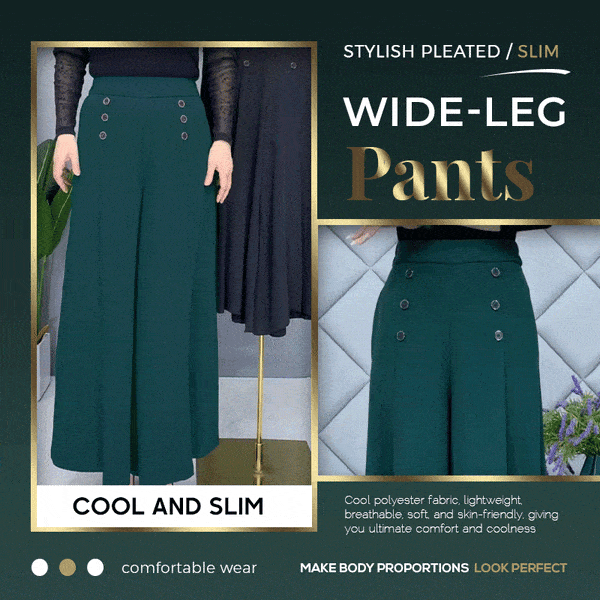 Cool and Slim] Stylish Pleated Wide-leg Pants