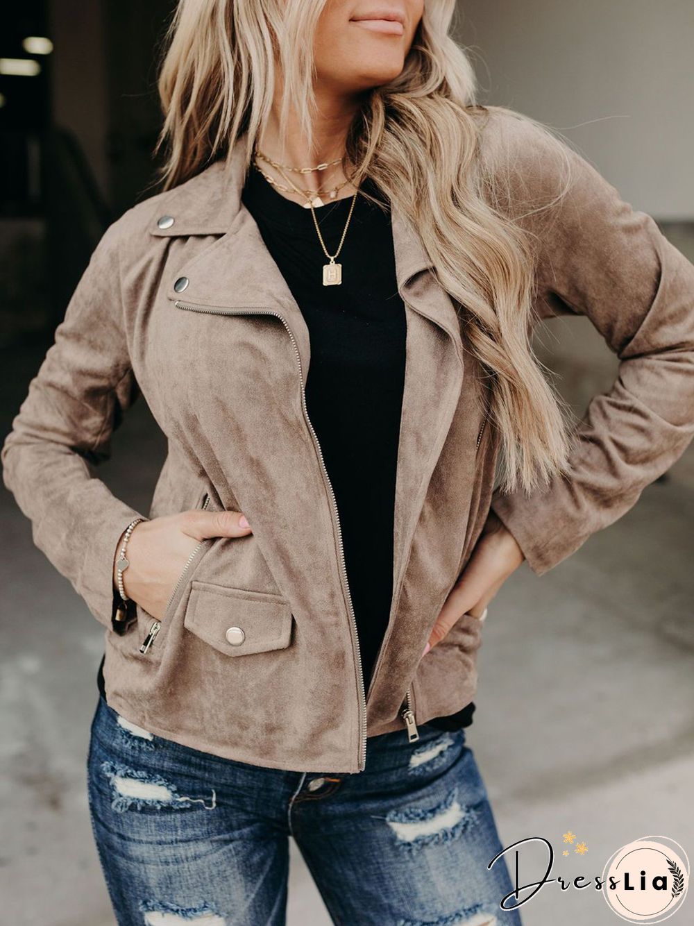 Casual Autumn Polyester Mid-Weight Micro-Elasticity Daily Long sleeve Shawl collar Jacket