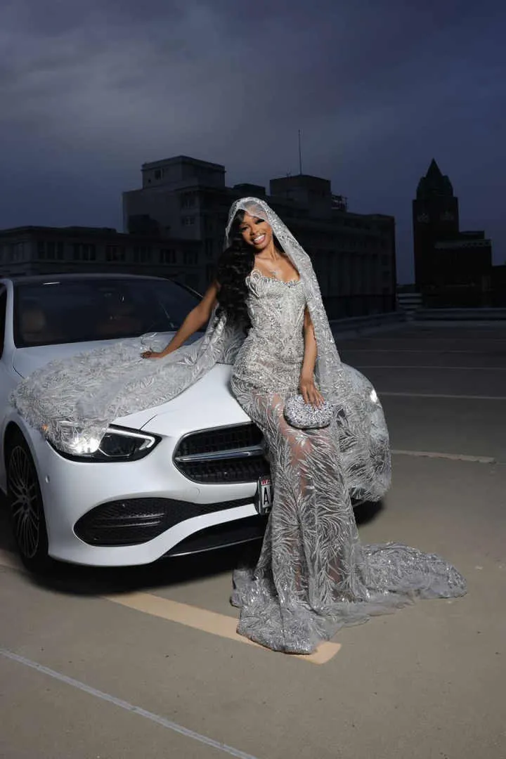 grey strapless prom dress Amazing Silver Mermaid Long With Sequins Beads With Scarf Formal Gown for Teens