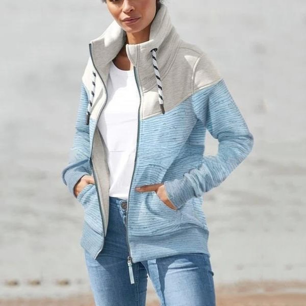  Casual Panel Zip Waybill Jacket