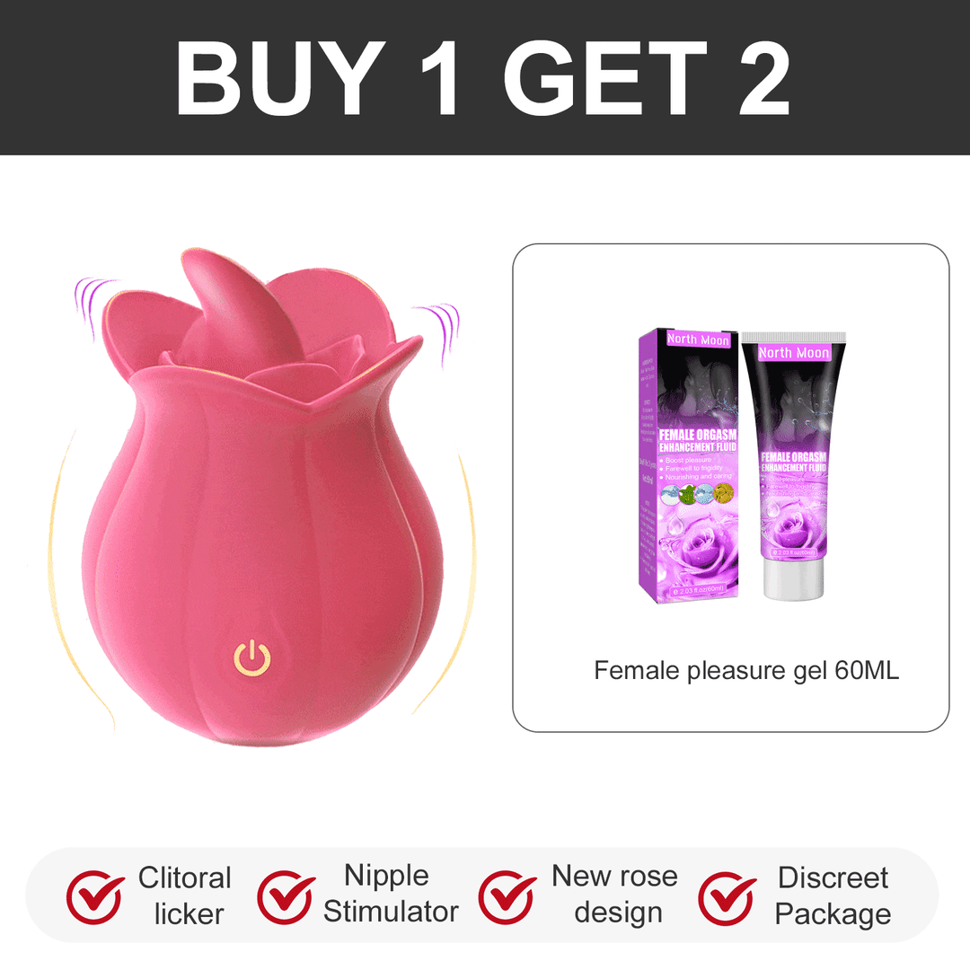 10 Speeds Rose Vibrator With Tongue