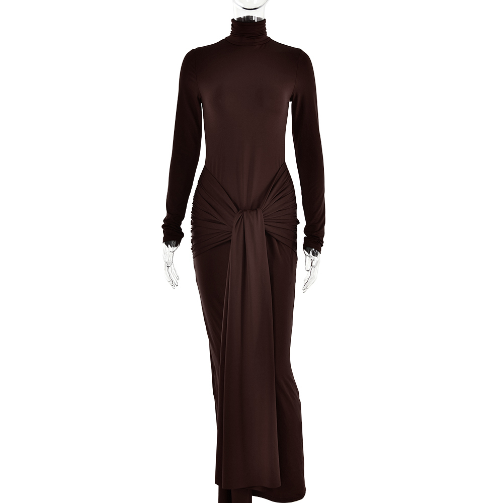 Autumn 2023 High Neck Bodycon Maxi Dress for Women | Vestes Novas