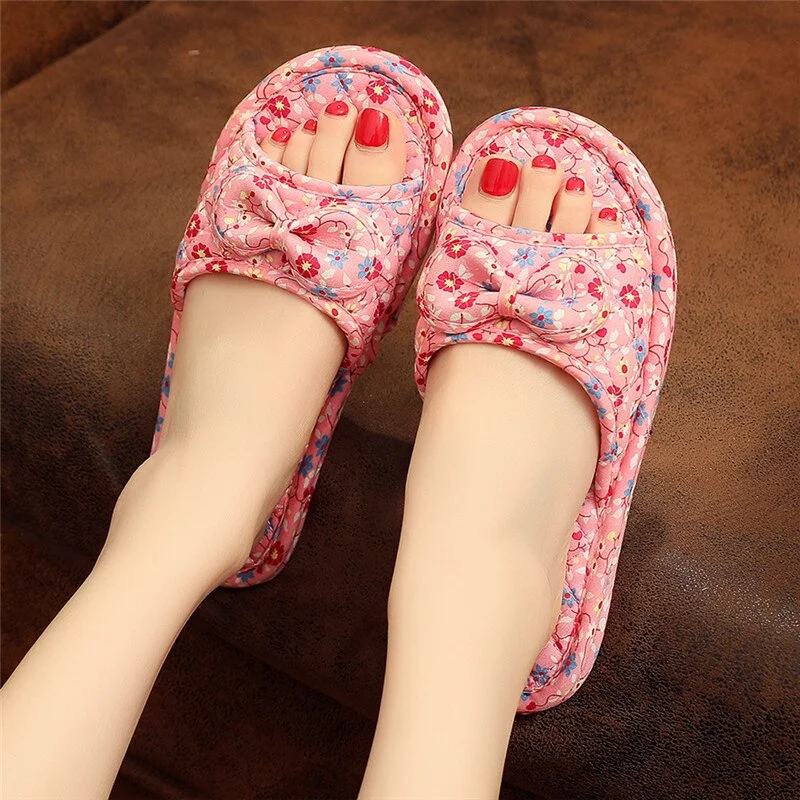New Silent Women's Slipper Particles Non-Slip House Slippers for Women Soft Bottom Indoor Four Seasons Print Female Slippers