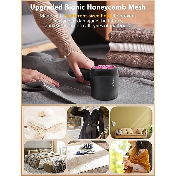 USB Rechargeable Fabric Shaver with Powerful Suction - Lint Remover & Debobbler for Clothes