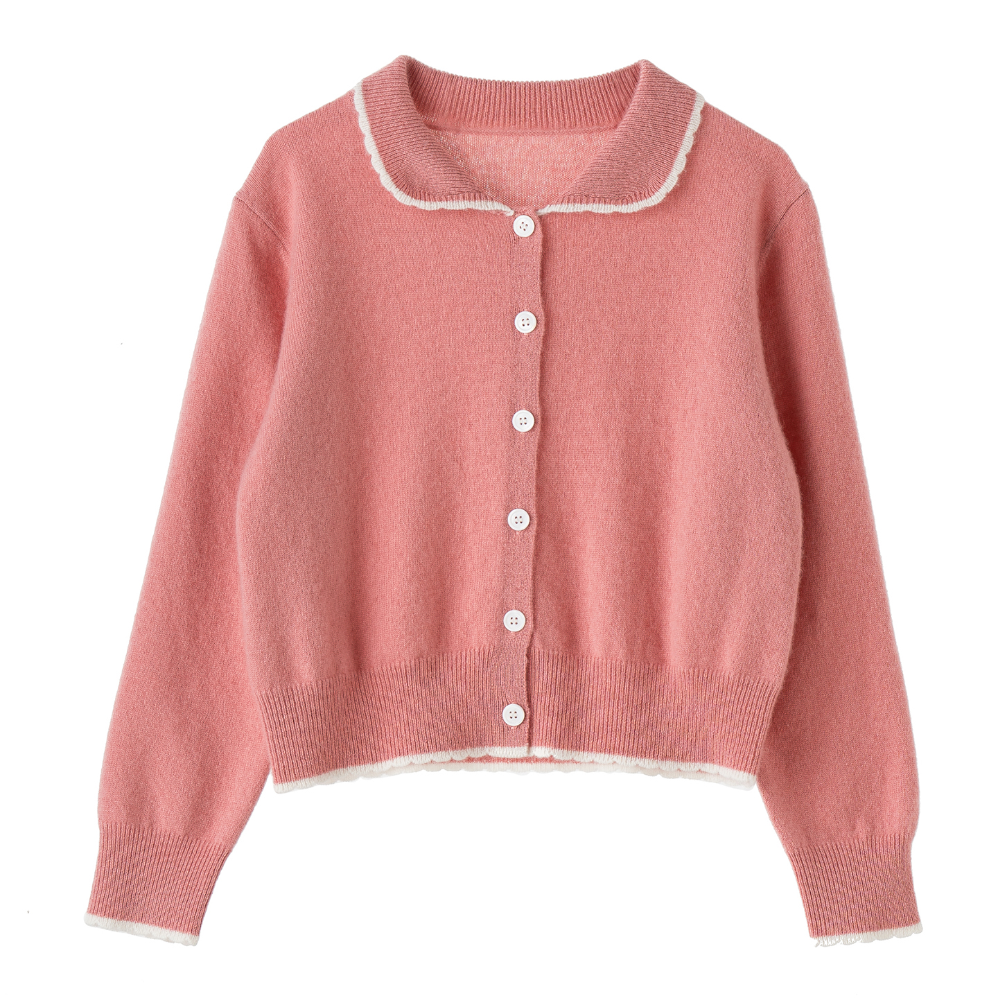 Kid's Cashmere Doll-Collar Cardigan Sweater REAL SILK LIFE