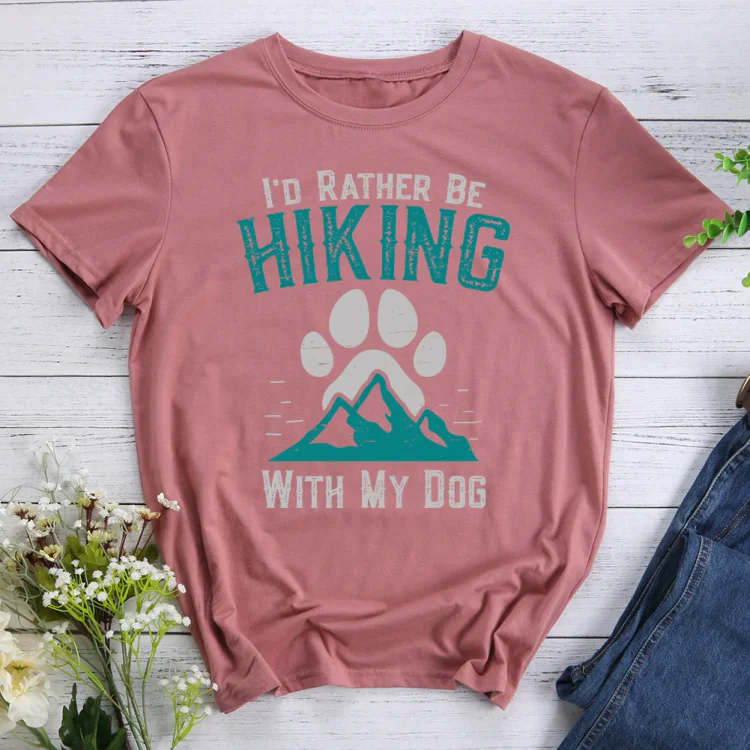 AL™  I'd rather be hiking with my dog  Hiking Tee -013261-Annaletters