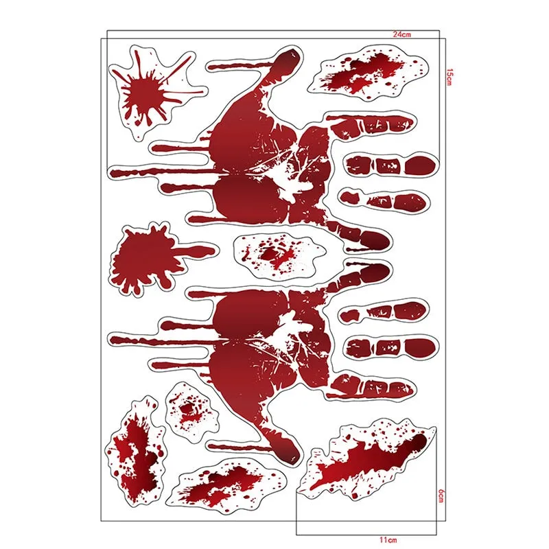 Horrible Halloween Bloody Handprint stickers Wall Window Door Home Decal Stickers Halloween Party Decoration Haunted House Prop