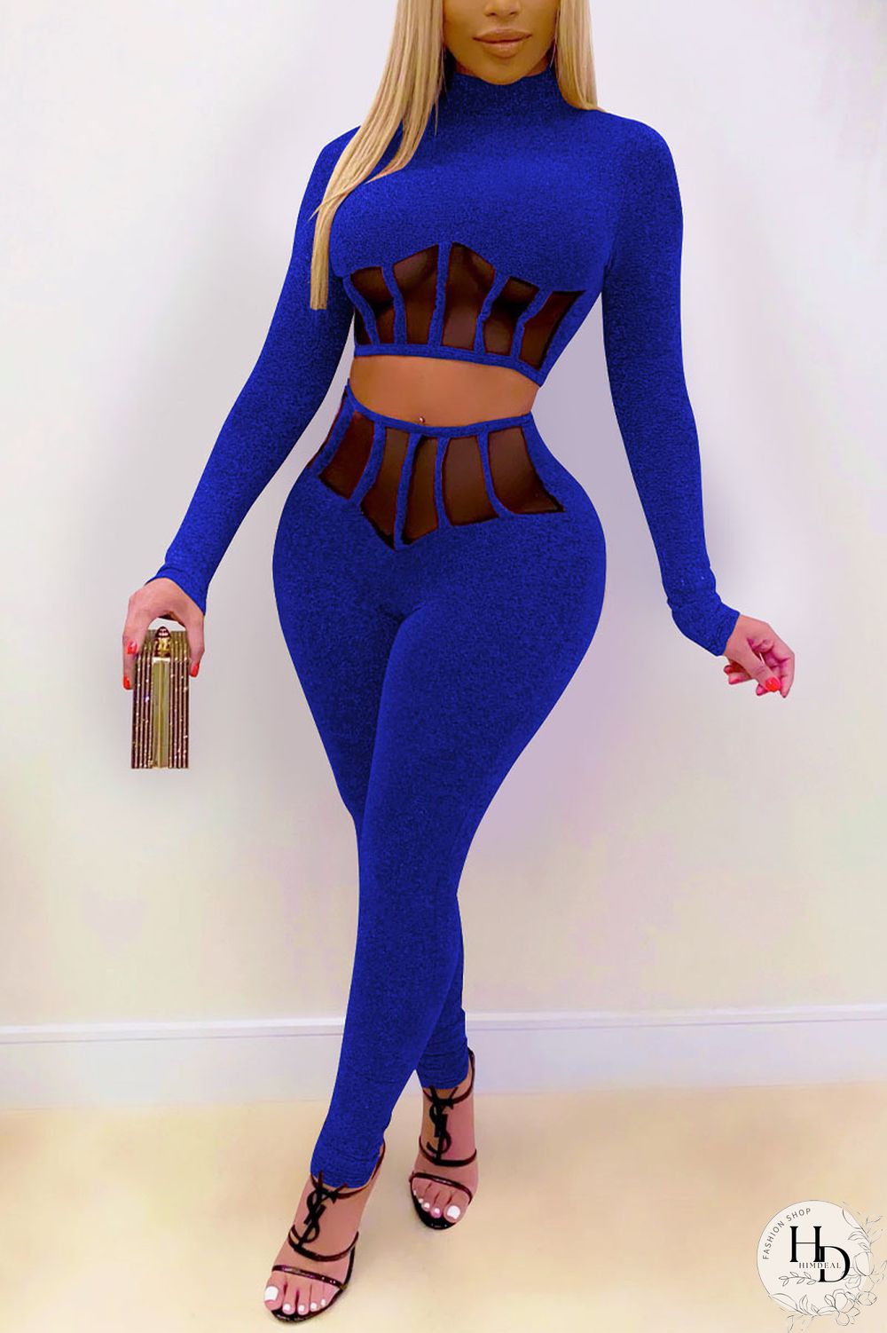 Red Sexy Solid Split Joint O Neck Long Sleeve Two Pieces