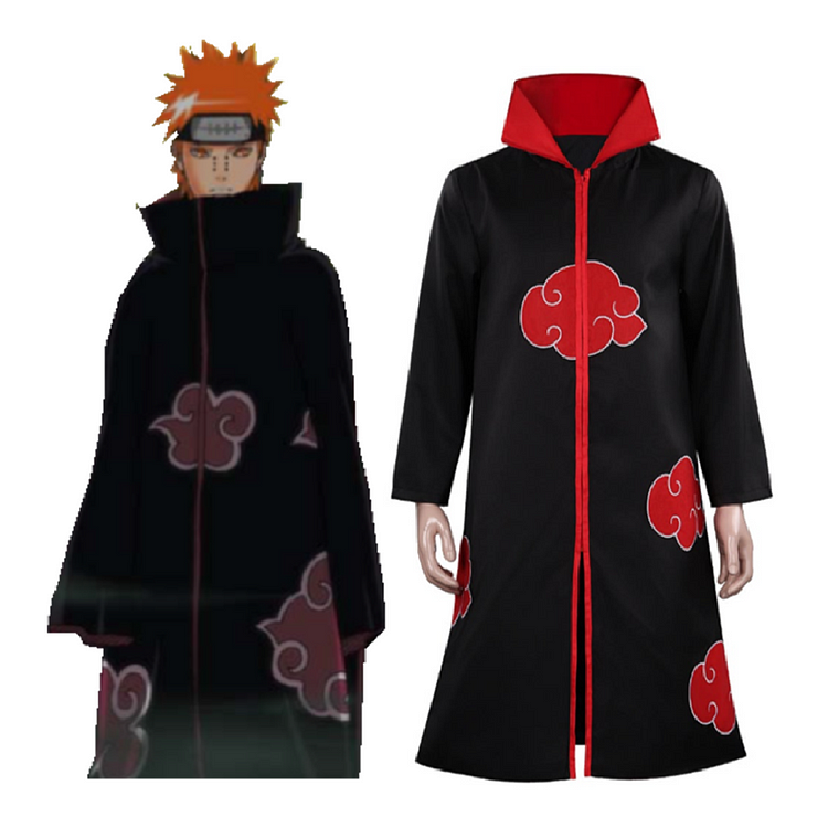 Anime Naruto Akatsuki Cloak Costume Headband Cosplay Accessories Props Ring Kunai Knife Throwing Darts In Hand Ninjathrow Set