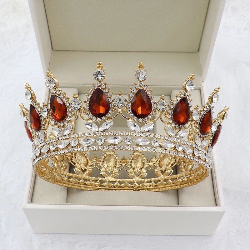 Women’s Elegant Crown Alloy Inlay Zircon Crown