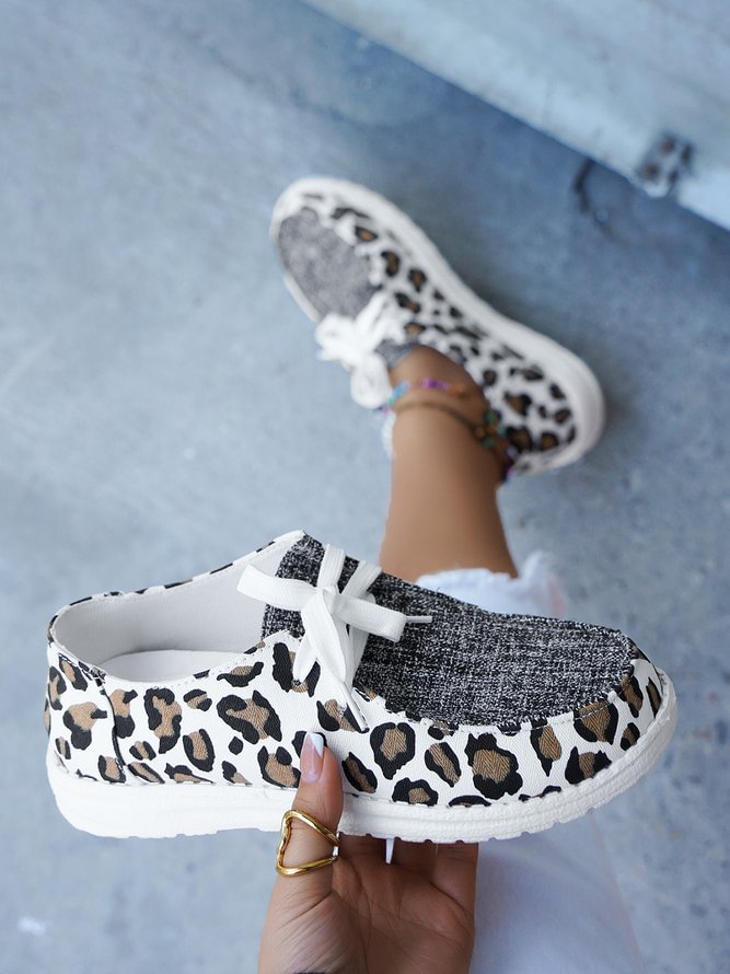 canvas leopard print shoes