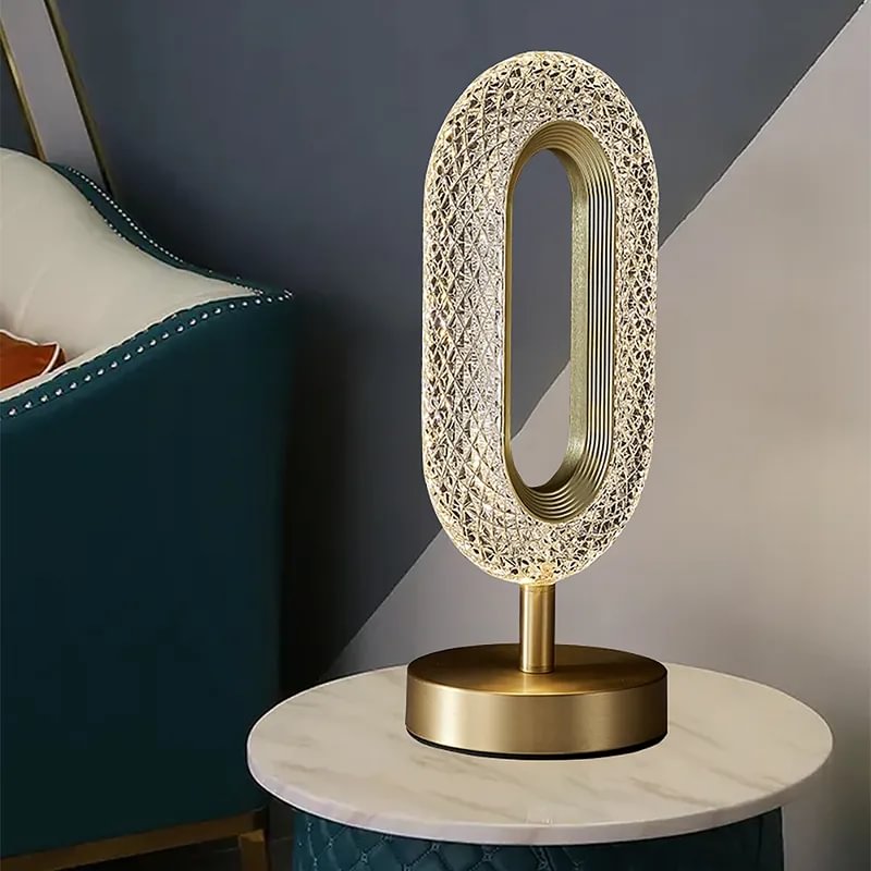 Ovated Modern LED Table Lamp Plug in Desk Lamps in Gold