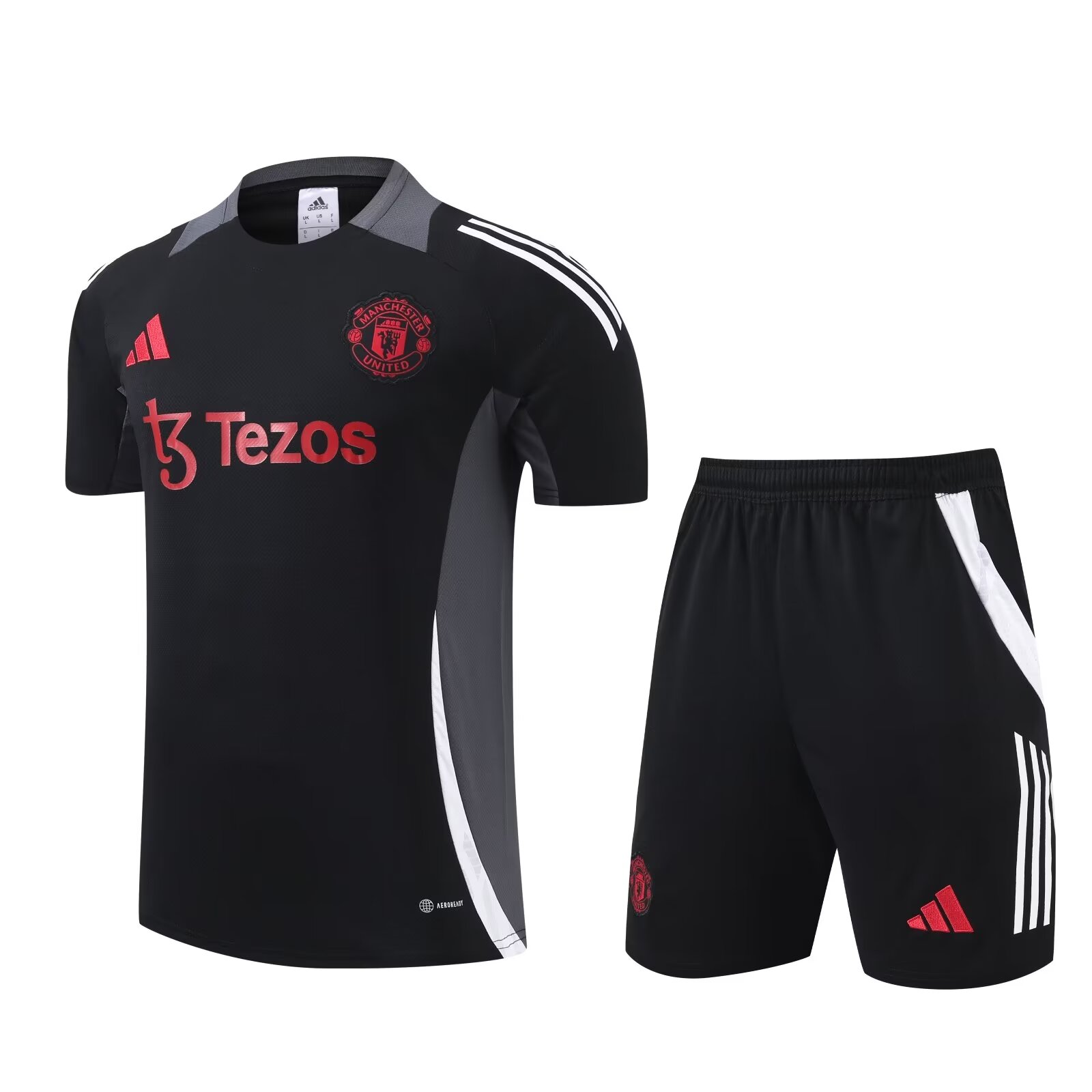 24/25 Manchester United Training Kit Short Sleeve Black Soccer Jersey Thai Quality