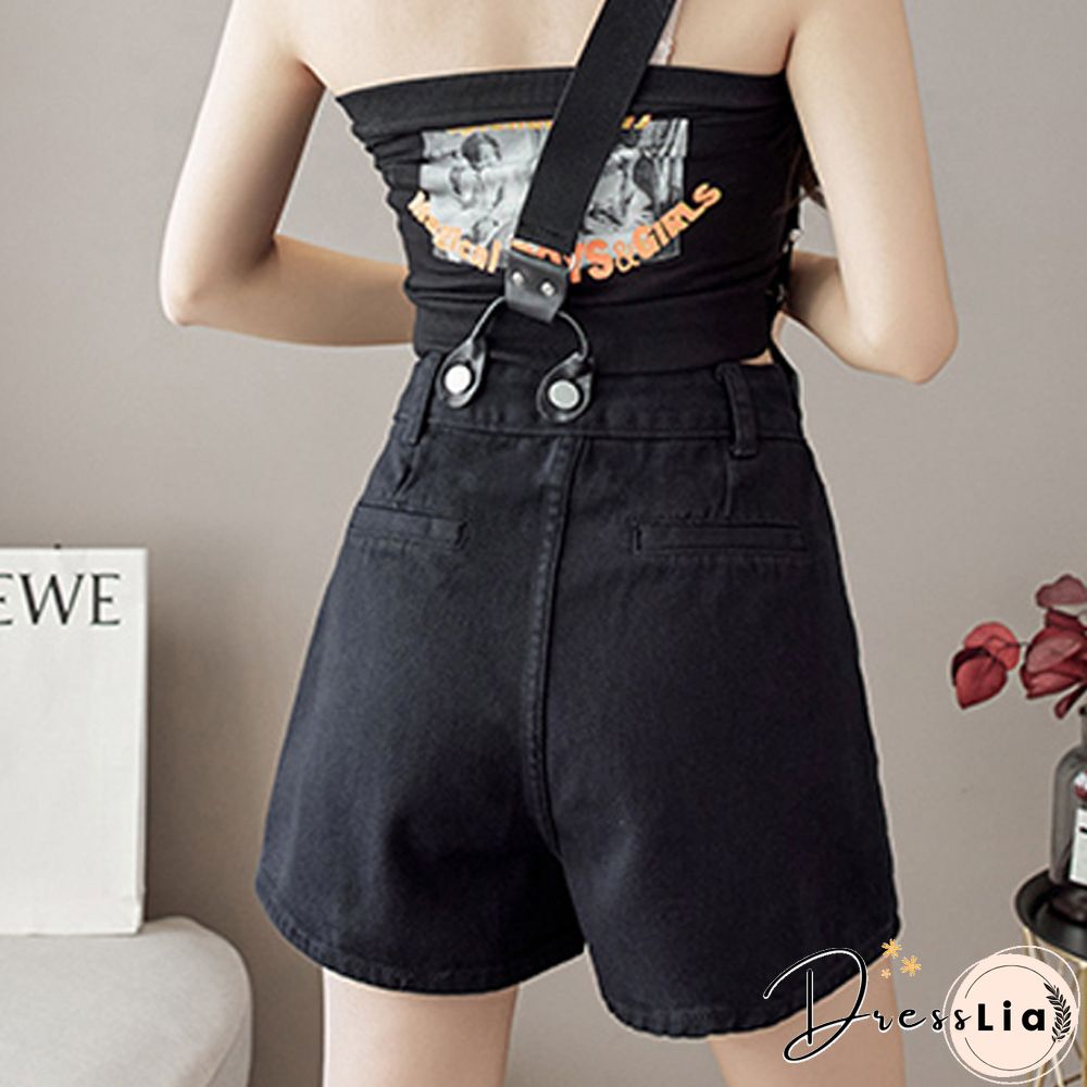 Summer Korean Fashion Design Shoulder Strap Pleated Skirt Women High Waist A Line Mini Skirts All Match Casual Skirts New