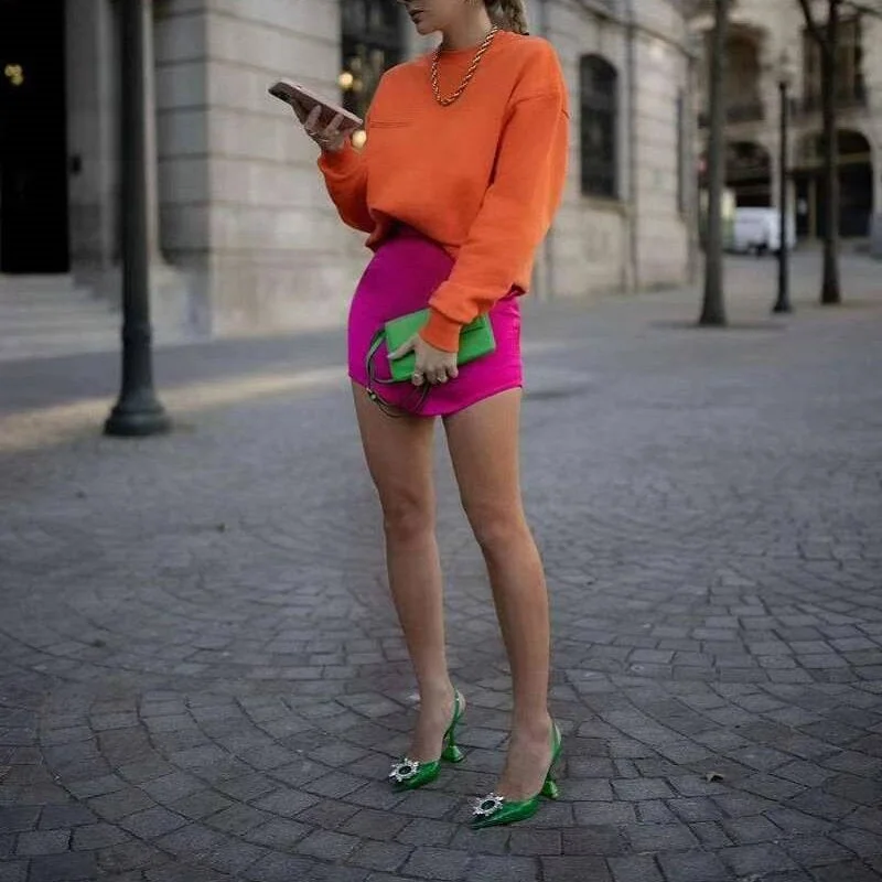 Stylish Elegant Satin Mini Skirt Women 2021 Fashion High Waist Skirts Female Casual Faldas