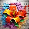 4pcs 5Diamond Painting -DIY Round Drill Flowers in The Wall