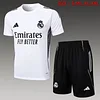 Joyfball 2025/2026 Real Madrid Short sleeve pre-match training White Jersey+Shorts  1:1 Thai Quality