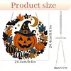 Pumpkin Witch Hat 2D Flat DIY Diamond Painting Pendant for Wall Decor 24cm