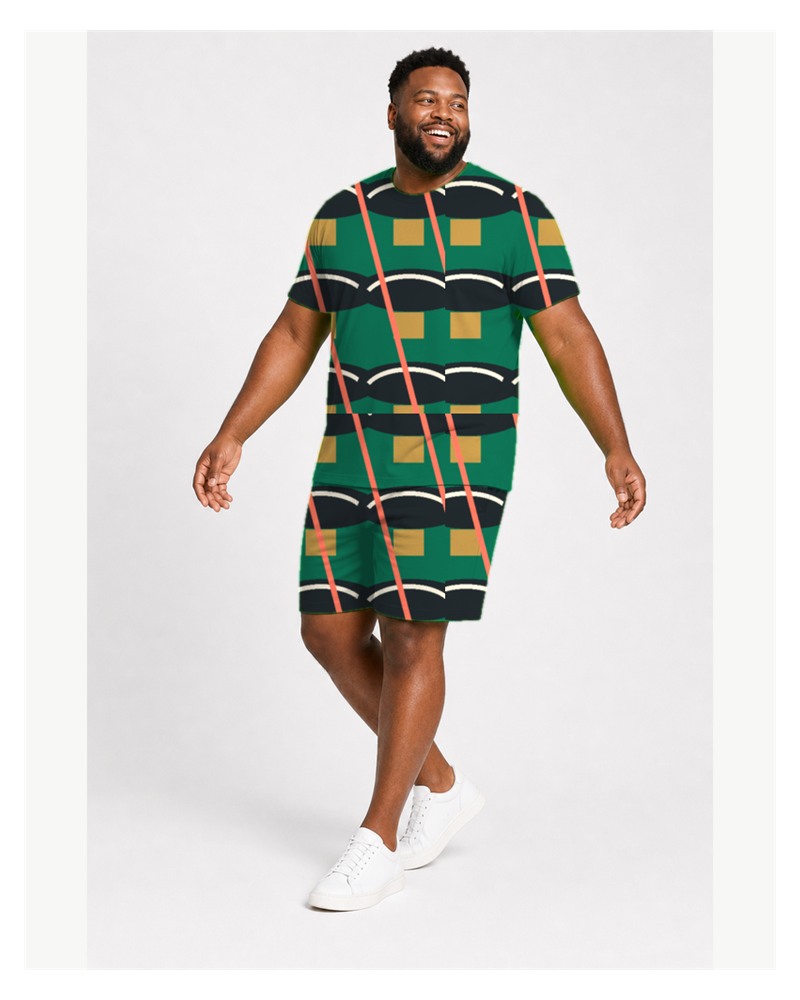 Big & Tall Tropical Alloy Digital Print T-Shirt and Shorts Set