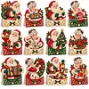 12Pcs DIY Pearl Diamond Painting Christmas Cards, 3D Greeting Card Craft Kits with Resin Pearls, Handmade Holiday Cards for Adults, Christmas Gifts & Decorations